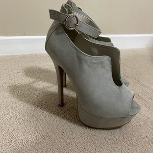 Grey platform heels, worn once!
